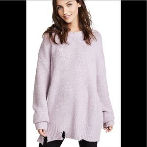 Moon river Distressed Lavender oversized sweater !